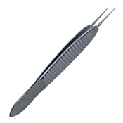 Bonn Suturing Forceps, Short Model, Serrated Handle With Polished Finish, Straight Shafts, 0.12mm Teeth, Tying Platform, And Overall Length Of 3" (80mm) 